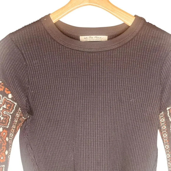 Free People Nikki Layering Bandana Patchwork Sweater Top - Picture 4 of 13